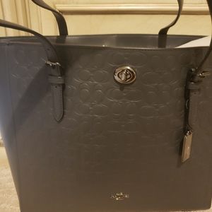 Coach turn lock leather handbag